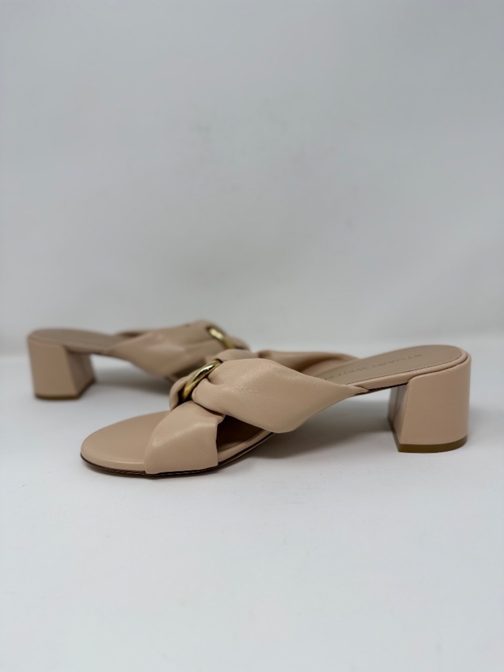 New Stuart Weitzman Cece 50 Block Heel Slide Sandal Sz 9 - Picture 10 of 14
